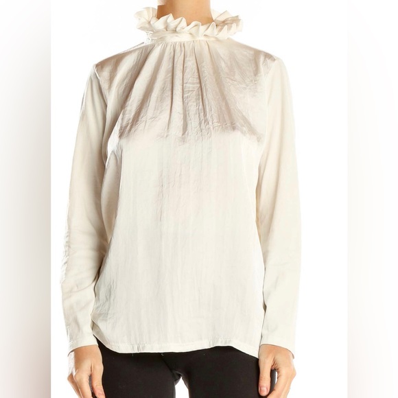 Banana Republic Women’s Cream Blouse with Turtle Neck - Picture 1 of 8